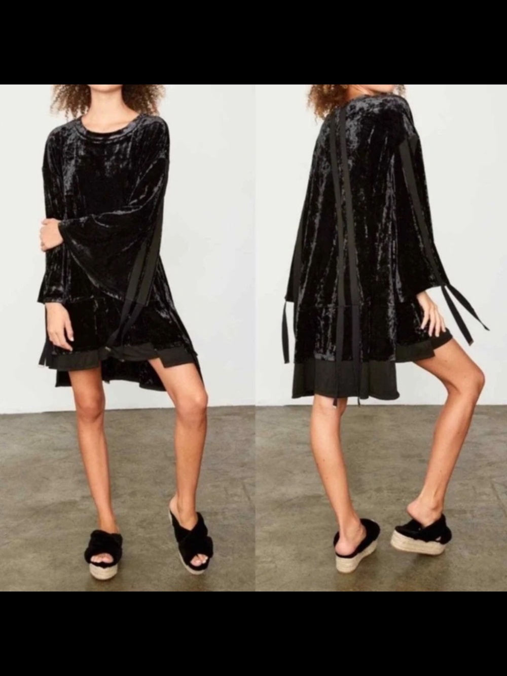 We Are HAH Hot As Hell PHAHT City Crushed Velvet Mini Dress Black Size XS - NWT
